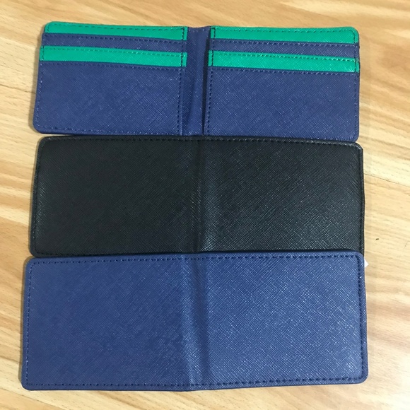 NEW Aldo Slim Wallet Black/Blue/Green - Picture 2 of 4